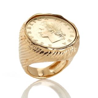 Bellezza Spiccioli Yellow Bronze Lira Coin Ring