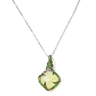 Opulent Opaques Prehnite and Tsavorite Silver Necklace at