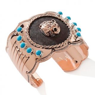 Jewelry Bracelets Cuff Chaco Canyon Turquoise Bear Head Copper