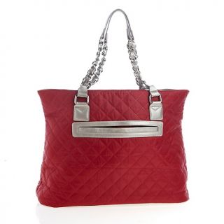 Joy Mangano Paris Chic Quilted Tote with Metal Accents at