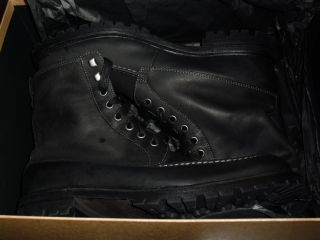 300 John Varvotos Eriksen Boots Mens Military Lace Up Shoes Lead Black