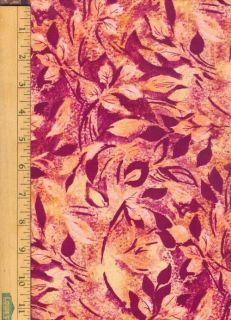  % Cotton Quilting Sewing Fabric B Erlanger Mystic Breeze Bright Leaf