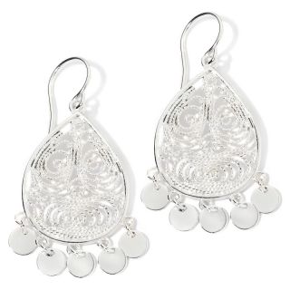 106 5424 sterling silver pear disc chandelier earrings note customer