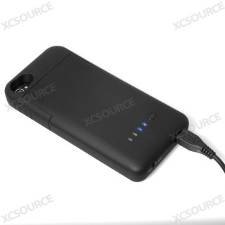 Black 1900mah External backup Battery Charger Case Cover for iPhone 4