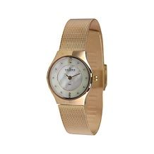Skagen Womens Rose Gold Tone and Brown Mother of Pearl Dial Stainless