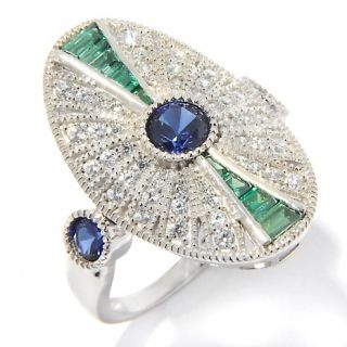 Xavier 1.43ct Absolute™ and Created Sapphire Oval Shield Ring