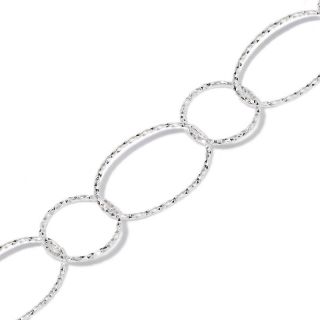 107 6242 sterling silver diamond cut oval and round link 7 1 2