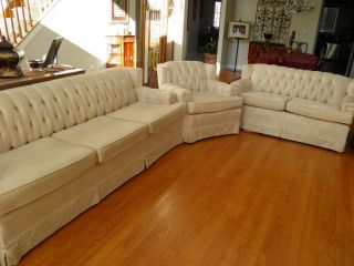 Couch Loveseat Chair in cream color MUST PICK UP ELK GROVE VLG IL