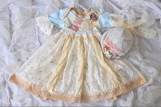 Blue Skies French Lace Dress Hat Set 4 Himstedt Doll