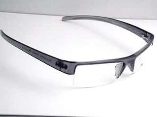 Sports Vaulted Semi Rim Eyeglass Frame Grey Men Optical Eyewear