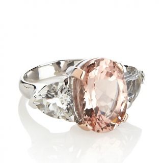 8ct Pink Morganite and White Topaz Sterling Silver and 14K Rose Gold