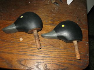  Two Wood Duck Decoy Heads Mason