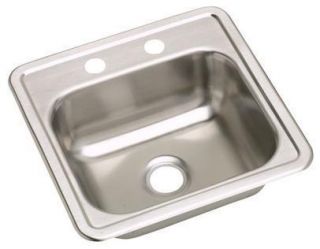 Elkay Kingsford Stainless Bar Prep Sink 2 Hole Top Mount 15 X 15