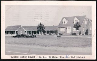 Elkton VA Motor Court Vintage 1961 Postcard Early Old Virginia Motel