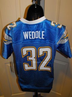 New Eric Weddle San Diego Chargers YOUTH LARGE L 14 16 REEBOK Jersey