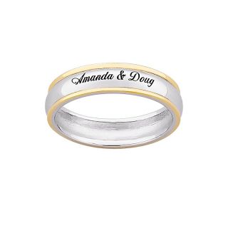 112 2156 sterling silver top engraved name or message two tone wedding