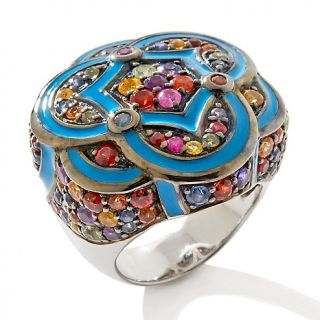 127 619 my precious rainbow 4 6ct multicolor sapphire with blue enamel