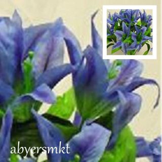 20 inch Tiger Lily Blue Silk Flowers Artificial Plants Wedding