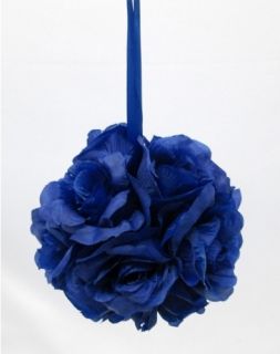  Kissing Ball Pomander ROYAL BLUE Silk Flowers, Wedding Arrangements