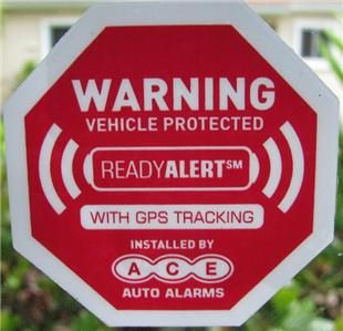 Fake Red Auto Alarm Security Warning Static Stickers