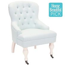 House Beautiful Marketplace Colin Tufted Club Chair   Gray/Green