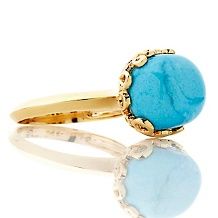 Heritage Gems Chrysoprase and White Zircon Vermeil Ring at