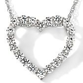 Absolute 1.20ct Absolute™ Prong Set Heart Pendant with 18 Chain