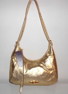 New Elliott Lucca Handbag Metallic Light Gold Leather Shoulder Bag