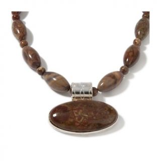 Jay King Spider Web Jasper Pendant and Beaded Necklace at