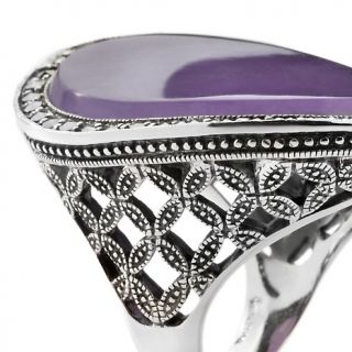 Dallas Prince Designs Jade and Marcasite Sterling Silver Oval Ring at
