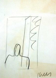 1972 Ellsworth Kelly Original Signed Pencil Drawing with Letter