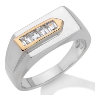 128 317 absolute men s 2 tone 32ct absolute baguette overlay band ring