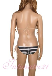 Sexy Lingerie Striped Brown Trims Halter Teddy Monokini Swimwear