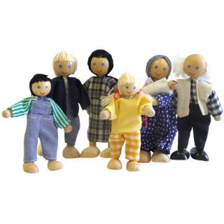 WOODEN FAMILY PEOPLE DOLLS FOR 1 12th SCALE HOUSE TOYS DOLLSHOUSE NEW