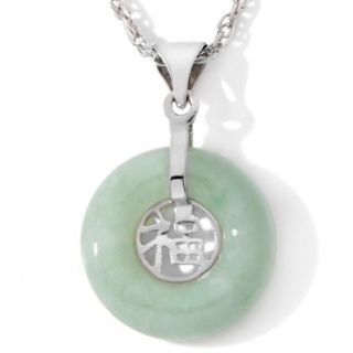 176 145 sterling silver green jade chinese luck sterling silver