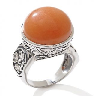 Sally C Treasures Round Aventurine Sterling Silver Ring