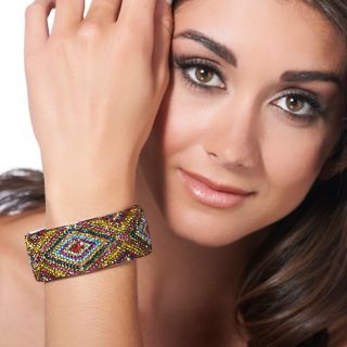 Colleen Lopez Diamond Shaped Pavé Crystal Bangle Bracelet