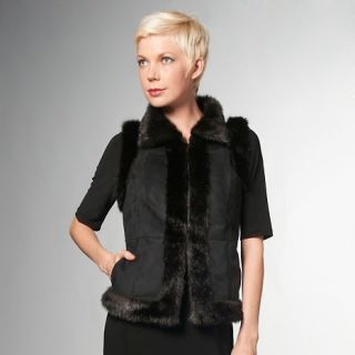 144 928 v by eva v by eva faux suede vest with faux fur trim note