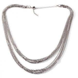184 142 stately steel stately steel multi row oval link 18 necklace