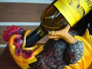 chicken rooster wine bottle holder farm country barn