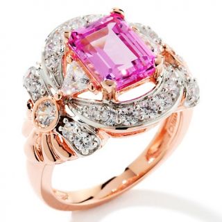 158 368 absolute 3 52ct created pink sapphire rose vermeil bow ring