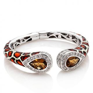 Sima K 9.54ct Cinnamon Quartz and White Topaz Sterling Silver Animal