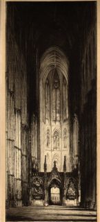 Fred A Farrell (1882 1935)   Turn of the Century Etching, Cathedral