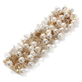 171 338 universal vault simulated pearl and clear bead goldtone 7