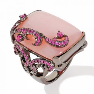  opal and pink sapphire sterling silver cushion ring rating 21 $ 159