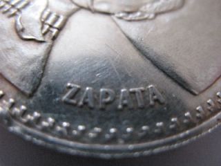  Una Onza Pura Silver 999 Coin RARE Emiliano Zapata No Date Gold