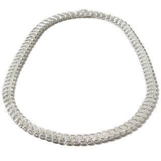 167 331 sterling silver diamond accent scalloped link 17 necklace