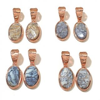 176 311 mine finds by jay king oval moss opal copper drop earrings