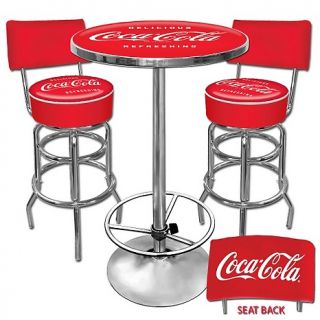 Coca Cola Ultimate Gameroom Combo   Table/2 Stools with Backs