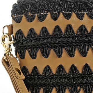 Clever Carriage Company Hand Crochet and Leather Makeup Bag